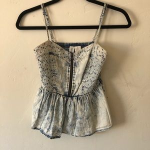 Nordstrom acid wash peplum top
